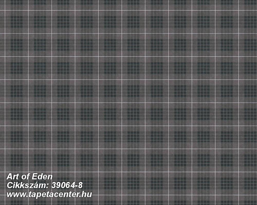 Geometriai mintás,kockás,fehér,fekete,szürke,gyengén mosható,vlies tapéta 